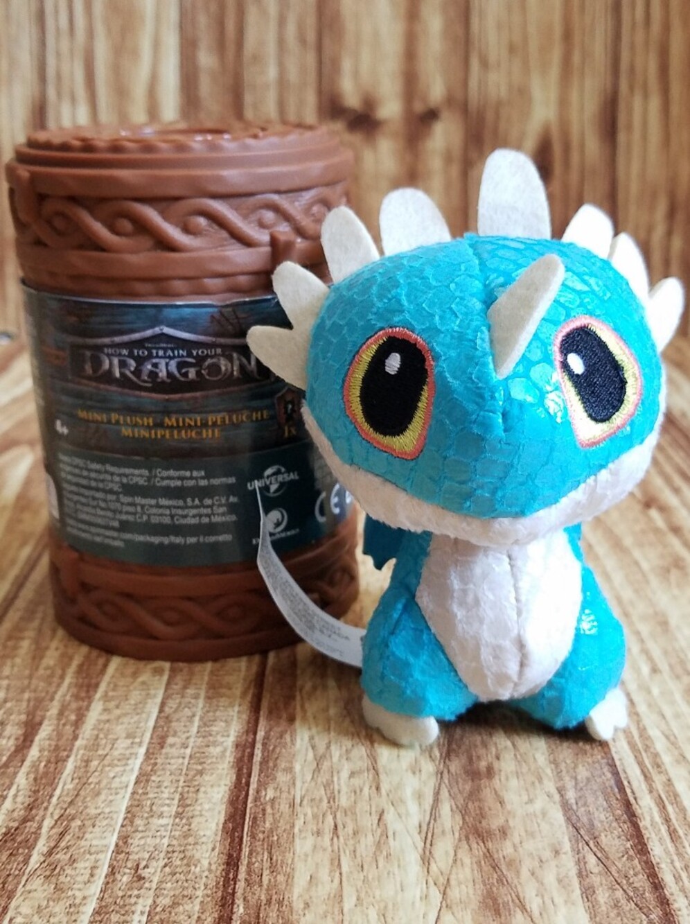 How to Train Your Dragon Stormfly Teal Mystery Mini Plush Toy with Totem Barrel